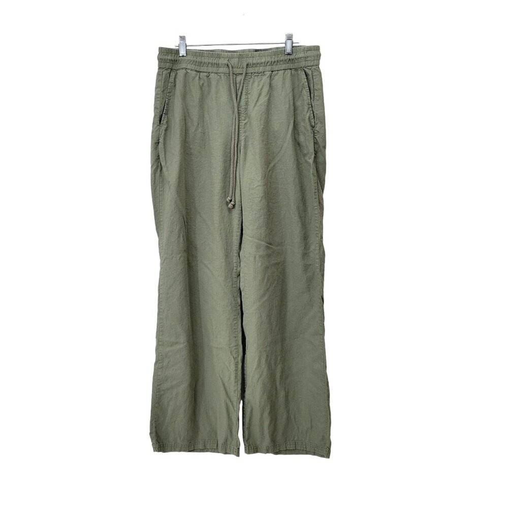 Soho New York & Company Street Olive Green Drawstring Wide Leg Pants - Women's L